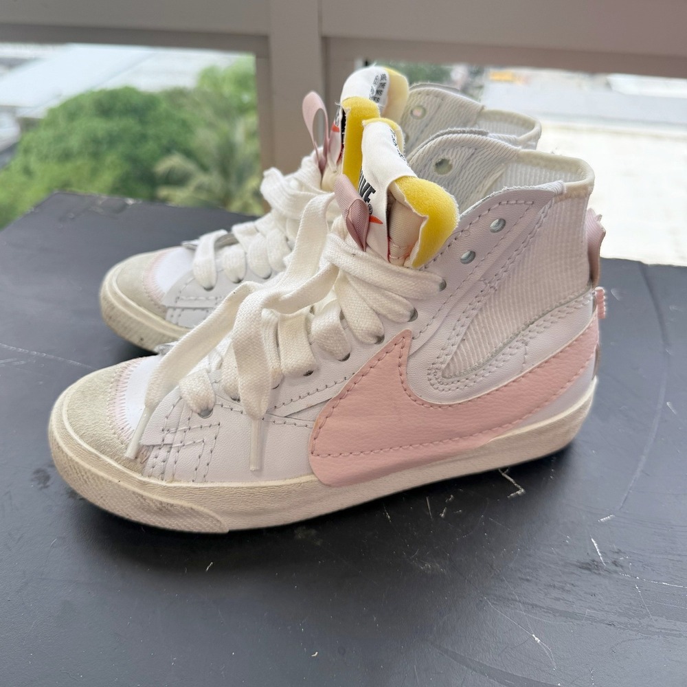 Nike Blazer Mid 77 Jumbo Womens 5.5 White Pink High Top Sneakers DQ1471-101